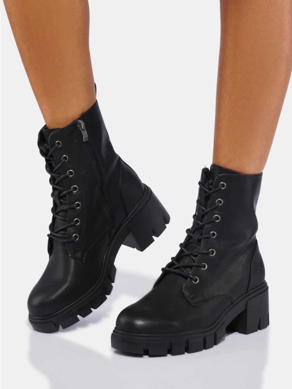 Black Dirty Laundry Women's Lace-Up Chunky Heel Boots